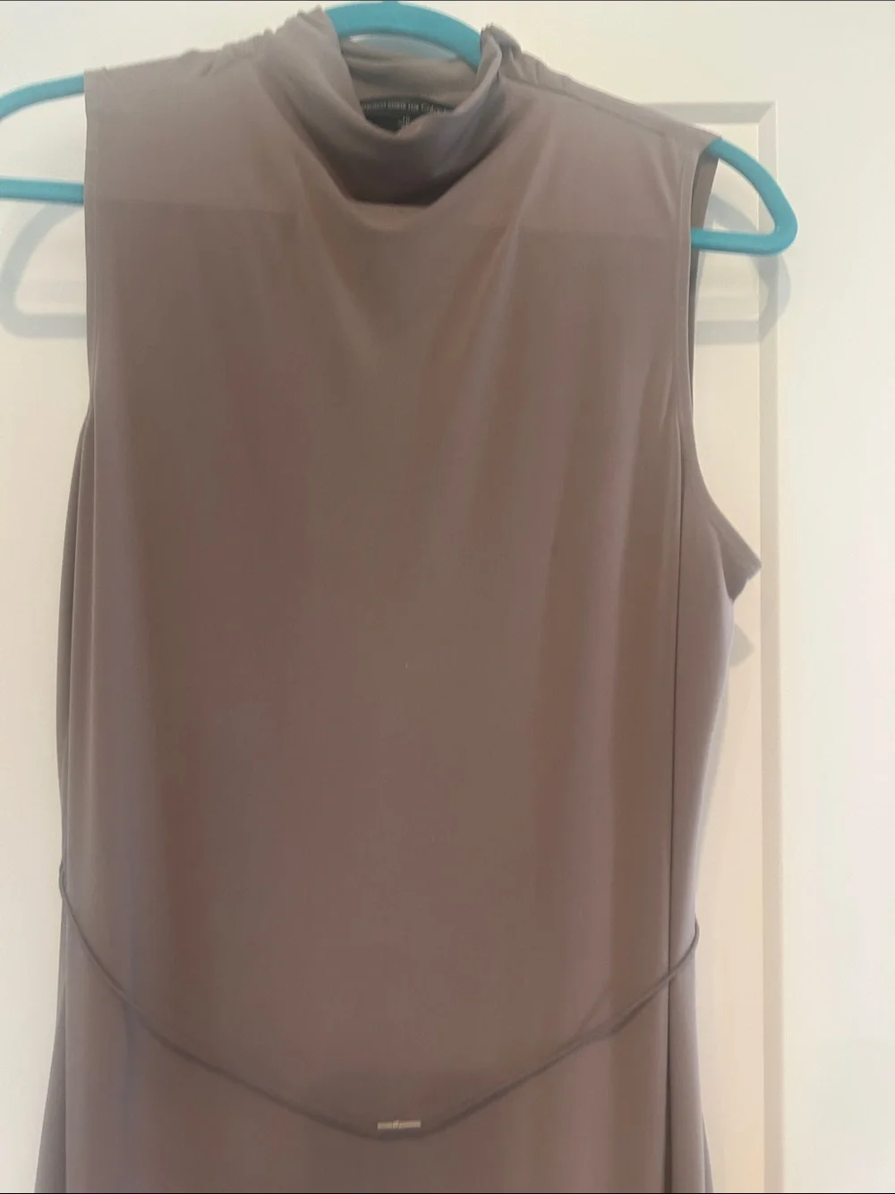 Calvin Klein Sleeveless Mock Neck Maxi Dress - Taupe - Picture 3 of 4